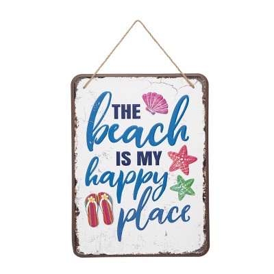 Beachcombers Happy Place Sign 11.81 x 15.75 x 0.2 Inches.