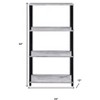 HomeRoots 44" Antiqued White And Black Distressed Metal and Wood Four Tier Etagere Bookcase - 3 of 4