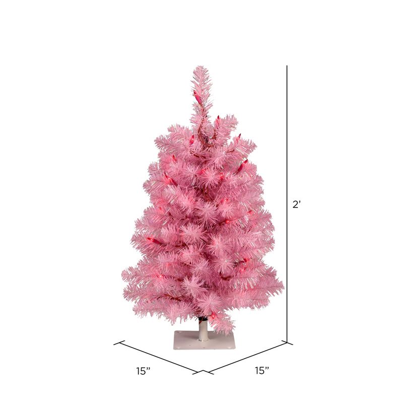Vickerman Pink Pine Artificial Christmas Tree, 3 of 5