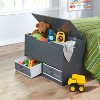 Badger Basket Up and Down Toy and Storage Box and Bench with Two Baskets Charcoal - 2 of 4