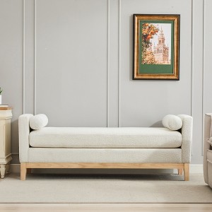 TiramisuBest 43.0" Storage Bench with Teddy Dark Green - Safety Hinge for Bedroom, Living Room, Entryway, Dark Green - 1 of 4