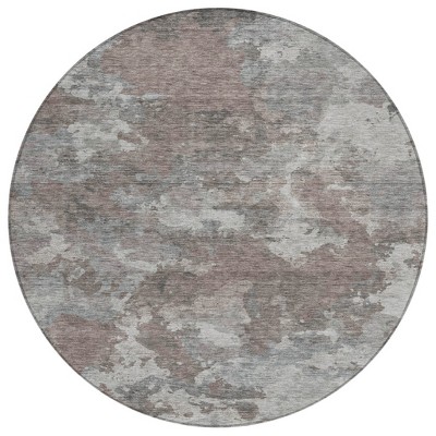 Brown And Ivory Abstract Washable Indoor Outdoor Area Rug