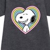 - Peanuts - Snoopy Heart Graphic Short Sleeve Fleece Dress - 2 of 4