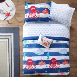 Twin Reversible Walter the Whale Blue Bed and Sheet Set