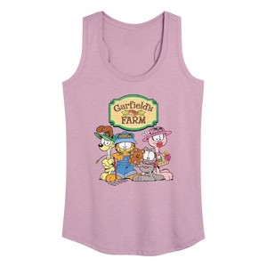 Women's - Garfield - Farm Group Graphic Racerback Tank - 1 of 4