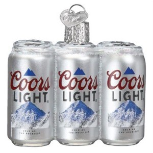Old World Christmas Glass Blown Ornament for Christmas Tree, Coors Light Six Pack - 1 of 4