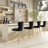 APRILSOUL26.00"Bar Stools Set of 2, Velvet Counter Height Bar Stools with Metal Legs, Button Tufted and Nailheads Trim - 4 of 4