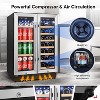Tylza Upgraded Wine and Beverage Refrigerator 24 Inch, Dual Zone Wine Beverage Cooler with French Door, Holds 20 Bottles and 88 Cans - 4 of 4