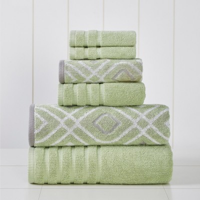 Egyptian Cotton Green Hand Washcloth Set