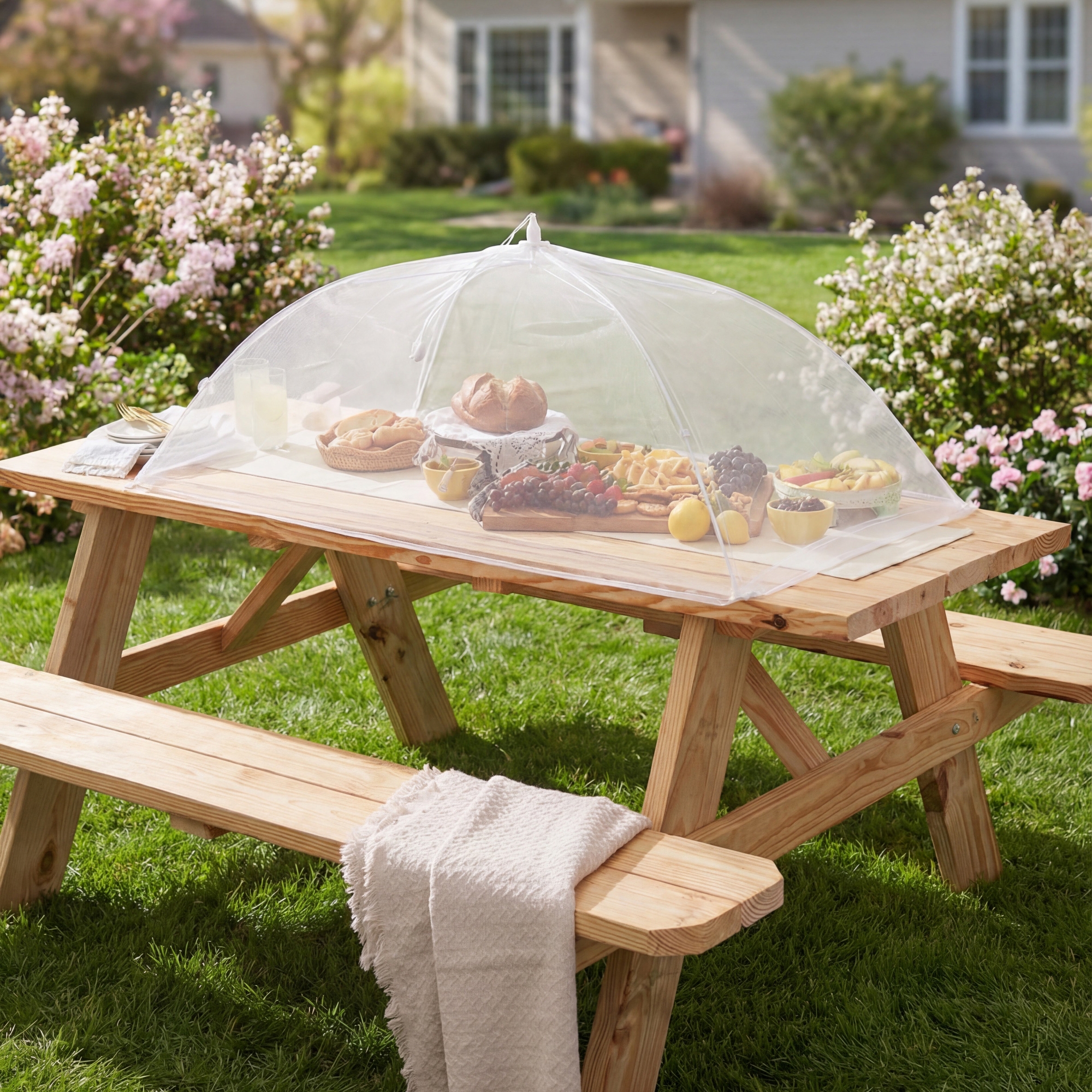 The Lakeside Collection Giant Mesh Collapsible Food Cover for Outdoors -