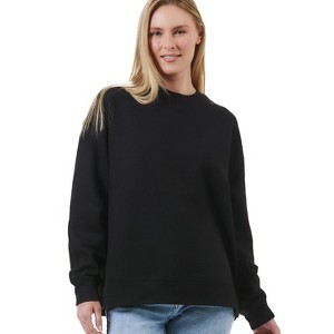 U.S. Apparel Men's & Women's Oversized Crew Neck Cozy Sweatshirt | Black - 1 of 4