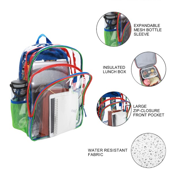 Set de 2 piezas de 16 pulgadas de Toy Story "Changers": mochila transparente y lonchera para escuela y viajes 3