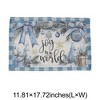 Unique Bargains Christmas Place Mats Flax Light Blue White 11.8"x17.7" 2 Pcs - 3 of 4