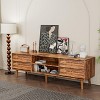 63 Inch TV Cabinet, Retro Style TV Sideboard Console Table with 4 Slope Design Drawers - 4 of 4