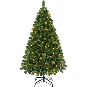 Yaheetech 4.5Ft/6Ft/7.5Ft/9Ft/12Ft Pre-lit Spruce Artificial Christmas Tree with 150 Incandescent Warm White Lights - 1 of 4
