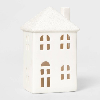 Tall Ceramic House Decorative Figurine White - Wondershop™