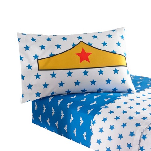 4pc Classic Wonder Woman Full Bed Sheet, Wonder Woman Twin Bedding Set