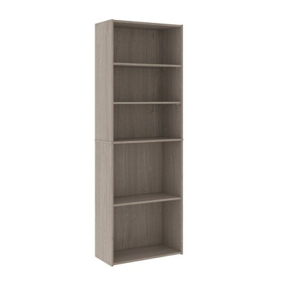 71.18" 5 Shelves Beginnings Vertical Bookcase Silver Sycamore- Sauder