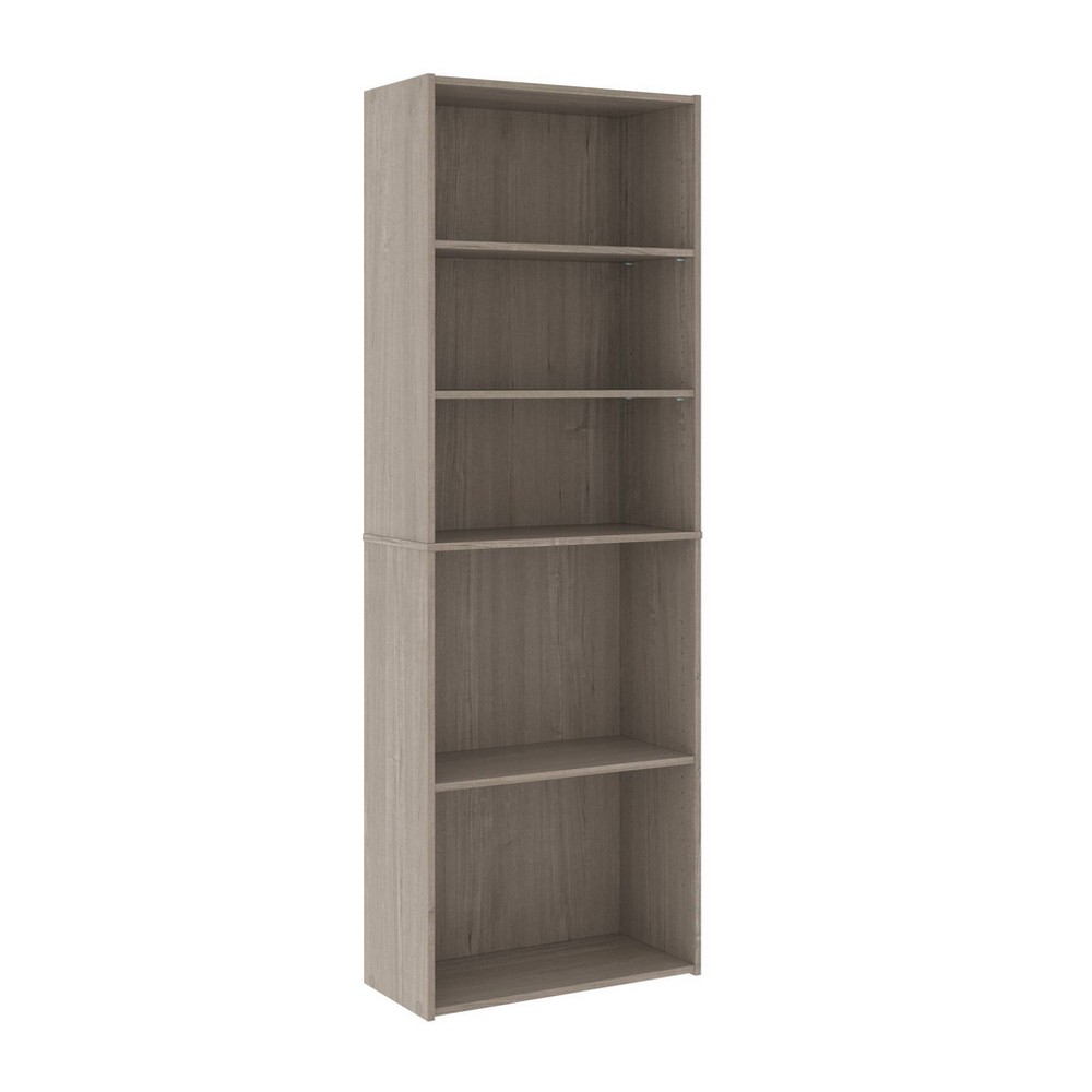 Photos - Wall Shelf Sauder 71.18"5 Shelves Beginnings Vertical Bookcase Silver Sycamore- : Mode 