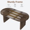 70.8in Oval Dining Table for 6-8 People, Large Farmhouse Kitchen Coffee Table with Thick Sturdy Wooden Base for Kitchen, Living Room, Office - 4 of 4