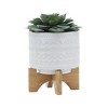Okak Modern Pattern Planter with Saucer Decorative Plant Pots Ideal for Indoor Greenery Home Decor, Succulents and Small Plants - 4 of 4