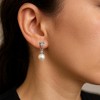 Hollywood Sensation Pearl Drop Earrings with Cubic Zirconia Accents Earrings - 3 of 4
