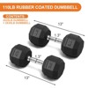 Rubber Coated Hex Dumbbell Weight Set, Multiple Sizes Exercise & Fitness Dumbbells,110LB Set, for Muscle Toning, Strength Building - 2 of 4