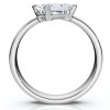 Pompeii3 1Ct Tilted Emerald Diamond Ring 14k Gold or Platinum Lab Created - 2 of 4