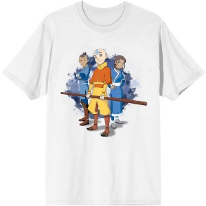 Avatar The Last Airbender Character Group Men's White Graphic Tee - 1 of 2