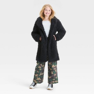 Girls' Long Faux Fur Jacket - art class™ - 1 of 3