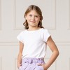 Hope & Henry Girls' Short Sleeve Knit Top with Tulip Sleeves, Kids - 2 of 4