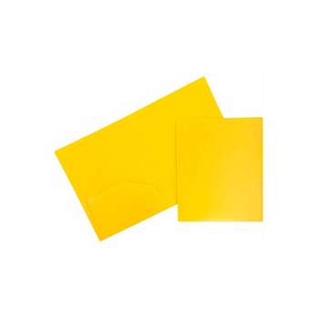 JAM Paper Heavy Duty Matte 2-Pocket Folder Yellow 108/Box 383HYEB