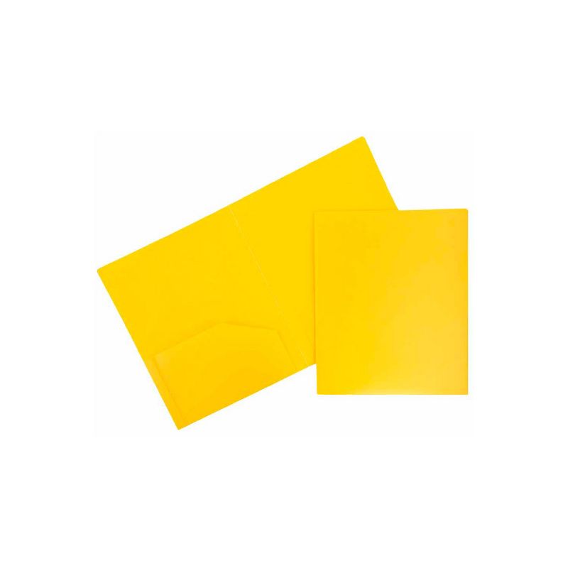 JAM Paper Heavy Duty Matte 2-Pocket Folder Yellow 108/Box 383HYEB, 1 of 6