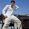 Campus Sutra Men Men's Chalk White Pleat-Creased Shirt - 3 of 3