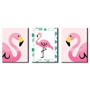 Big Dot of Happiness Pink Flamingo - Tropical Summer Nursery Wall Art, Kids Room Decor & Home Decor - Gift Ideas - 7.5 x 10 inches - Set of 3 Prints
