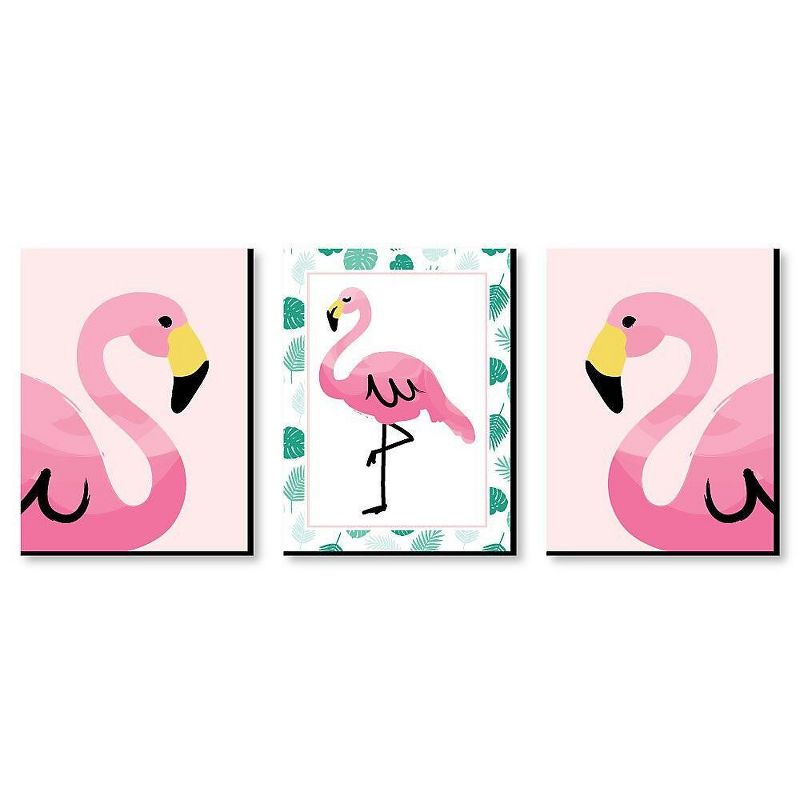 Big Dot of Happiness Pink Flamingo - Tropical Summer Nursery Wall Art, Kids Room Decor & Home Decor - Gift Ideas - 7.5 x 10 inches - Set of 3 Prints, 1 of 8