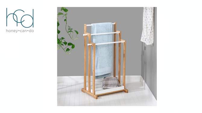 3-Tier Towel Rack Natural - Honey Can Do, 2 of 7, play video
