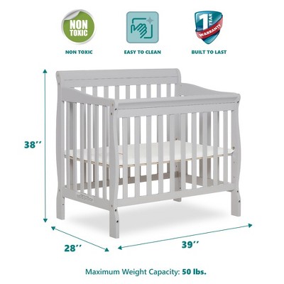 Aden Gray Pinewood 4-in-1 Convertible Mini Crib
