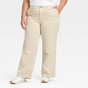 Women's Mid-Rise Straight Leg Relaxed Chino Pants - Universal Thread™ - 1 of 3