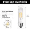 YANSUN 4-Watt 40-Watt Equivalent T30 Soft White (2700K) 5in. Edison LED Tube Bulb, Vintage Filament, Dimmable, 4-Pack - 4 of 4