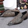 Santimon Mens Loafers Pointed Toe Sparkling Leather Fashion Casual Metal Tip Western Dress Shoes Bronze - 4 of 4