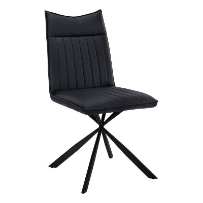 Monarch Specialties Dining Chair Set Of 2 Side Upholstered Kitchen Dining Room Pu Leather Look Metal Black Contemporary Modern
