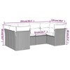 vidaXL Patio Sofa Set with Cushions Outdoor Furniture 6 Piece Poly Rattan - Beige and Cream - 3 of 4