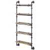 INFURNIC Decorative Wall Shelf Industrial 5-Tier Water Pipe Frame for Display and Storage Stylish Space-Saving, Black, 28.5"*9.5"*59.5" - 2 of 4