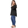Agnes Orinda Women's Plus Size Tie Tassel V Neck Hollow Bowknot Long Sleeve Casual Blouses - 4 of 4