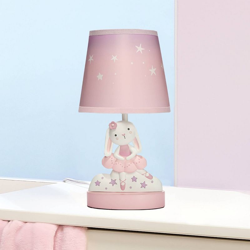 Bedtime Originals Tiny Dancer Pink/White Lamp with Shade by Lambs &#38; Ivy  (Includes LED Light Bulb), 3 of 5