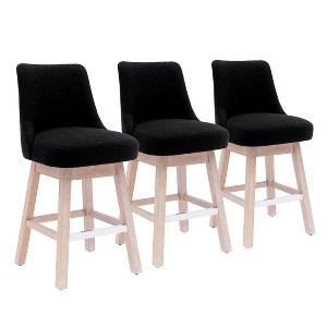 WestinTrends 26" Upholstered Swivel Counter Height Bar Stools (Set of 3) - 1 of 3