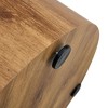 Kumasinova Modern Cylindrical Coffee Table with Wood Pattern,Minimalist Decorative Cocktail Table for Living Room,MDF Sofa Side Table,Natural - 4 of 4