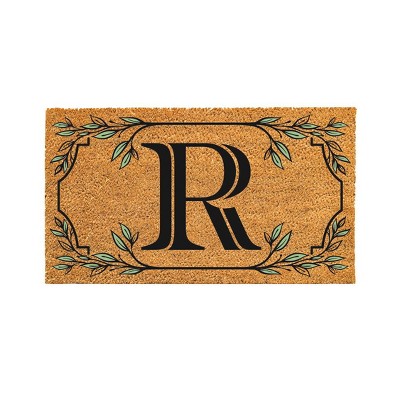28" x 16" Monogram Coir Mat, Letter  "R"