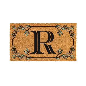 28" x 16" Monogram Coir Mat, Letter  "R" - 1 of 4